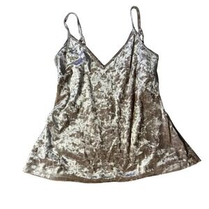 Love Fire Velvet Cami Top‎ Champagne Shimmer Casual Party Sleeveless S